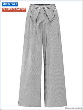 Wide Leg Palazzo Pants with Elastic Waist and Pockets for Work Casual
